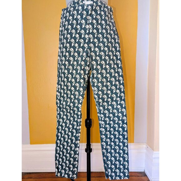 H & M Green Geometric Print Pants - Picture 1 of 7